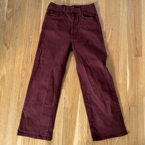 Mother “The Rambler Ankle” Jeans in Burgundy